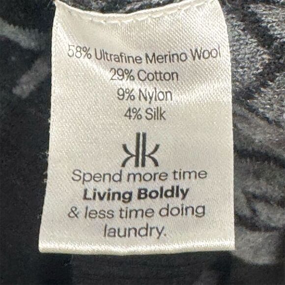 Krimson Klover XS Sweater Dress Black Gray Red Geometric Wool Blend Cowl Neck - Picture 7 of 8